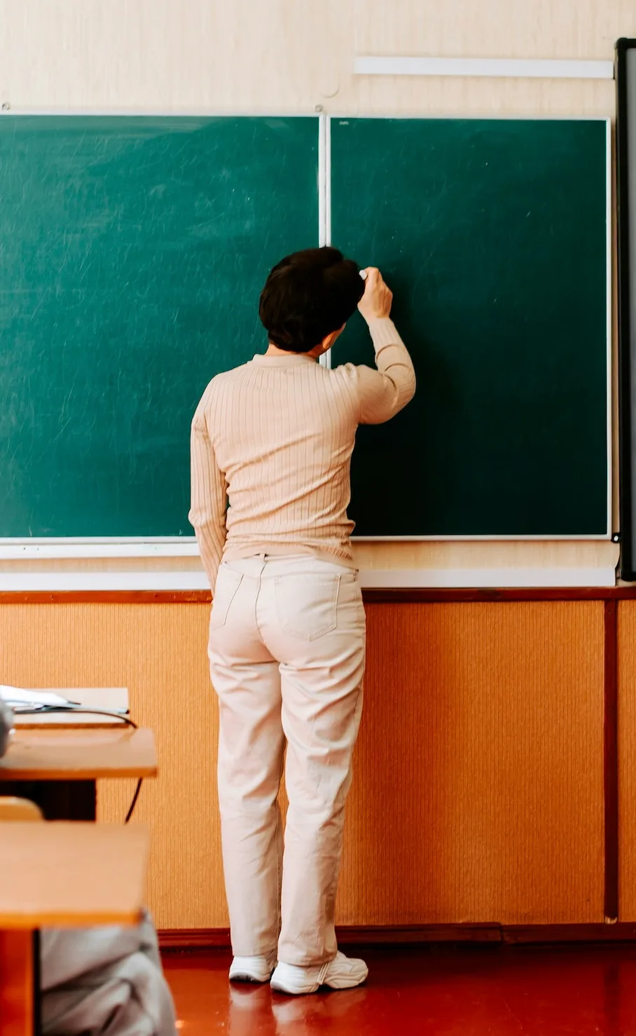 A lesson being written on a board